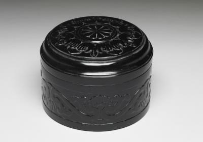 图片[2]-Round glass box with carved floral design, Qing dynasty (1644-1911).-China Archive